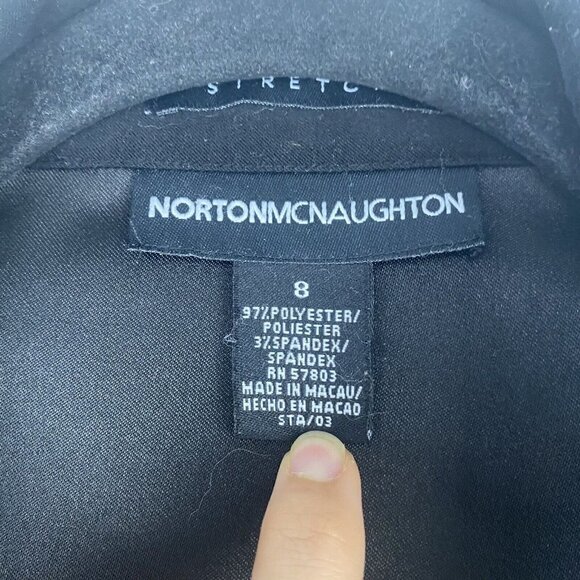 Norton McNaughton Women's Zip Up Jacket Size 8 Black Collared Soft Lightweight - Picture 2 of 8